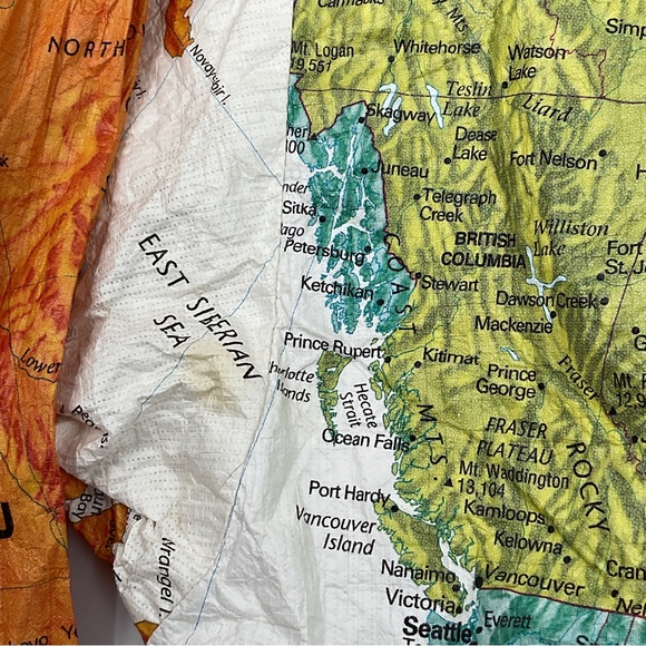 Tyvec RARE Y2K Vintage Leslie Jordan Map Jacket Collector’s Item Kurt Cobain L - Picture 12 of 16